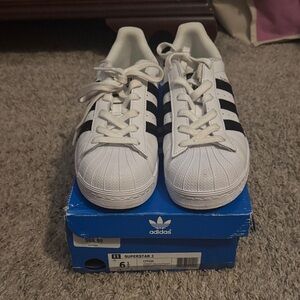 Adidas Kids Superstar White with Black Stripes Sneakers